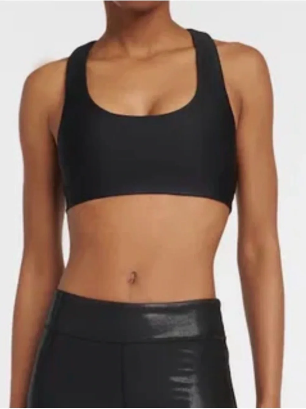 RARE Alo Airlift Advantage Yoga Sports Bra SUPER SHINE Black Racerback - Size S